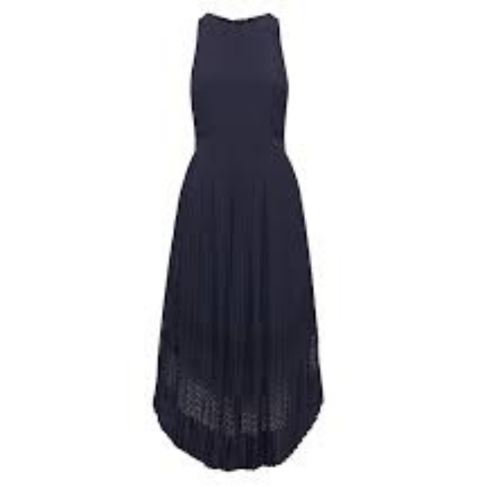 Banana Republic Laser-Cut Curved-Hem Midi Dress